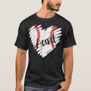 Camiseta Béisbol Tía Corazón Pelota Divertido Orgullosa Tía