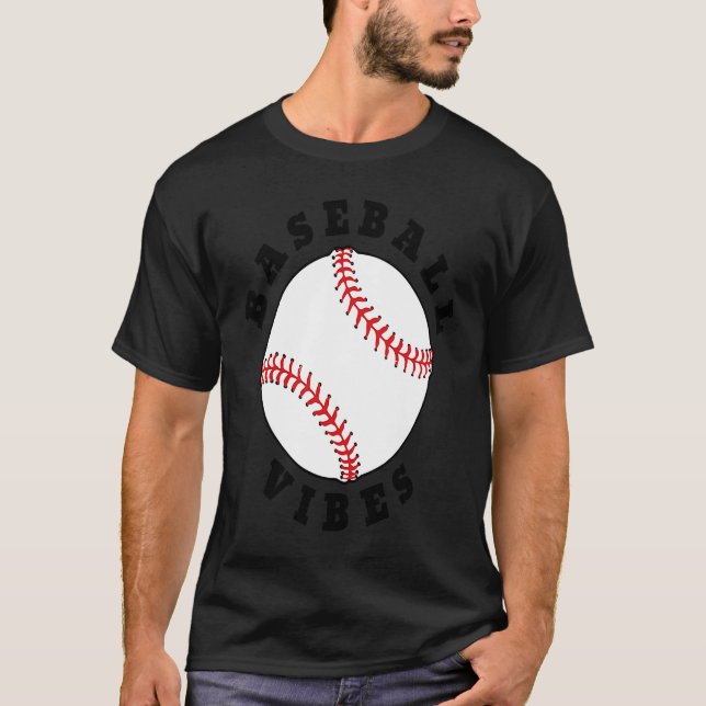 Camiseta Béisbol Vibes Deportes Niños Mamá Papá Hombres Muj (Anverso)