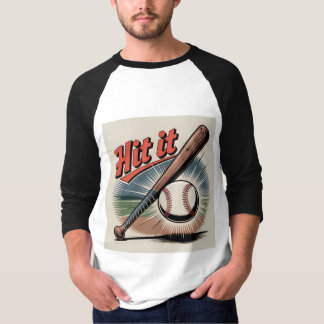 Camiseta Béisbol vintage "Hit It" Deportes retro