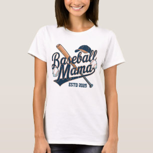 Camiseta Béisbol Vintage Mamá Estd 2025