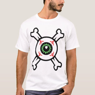 Camiseta Béisbol y huesos crudos para los fondos ligeros