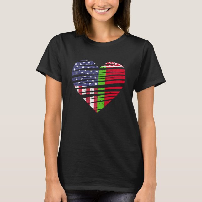 Camiseta Belarus American Grown Heart USA Patriot Heritage  (Anverso)