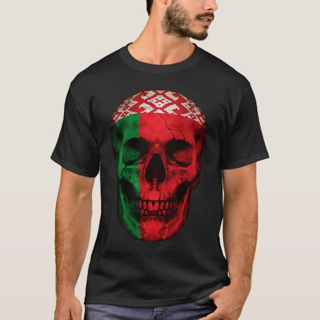 Camiseta Belarus Flag Skull Belarusian Roots Proud Patrioti (Anverso)