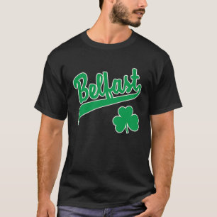 Camiseta Belfast Deportes Script Shamrock Verde Imprimir Bl