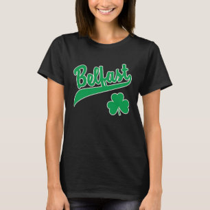 Camiseta Belfast Deportes Script Shamrock Verde Imprimir Bl