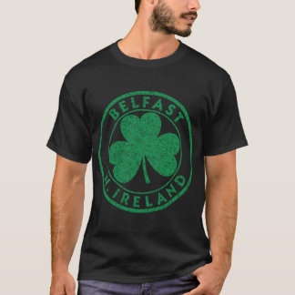 Camiseta Belfast N. Ireland Shamrock Rótulo con problemas v