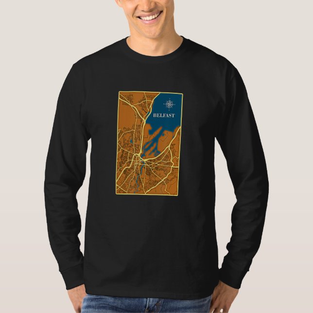 Camiseta Belfast street map with compass (Anverso)