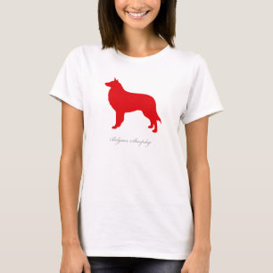 Camiseta belga del perro pastor (silueta roja)