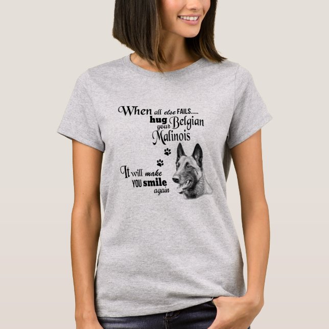 Camiseta Belga Malinois arte moderno slogan de raza de perr (Anverso)