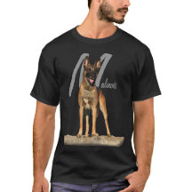 Belga Malinois con el gráfico del nombre de la