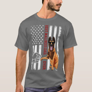 Camiseta Belga Malinois Dad Dog Bandera Americana para Homb