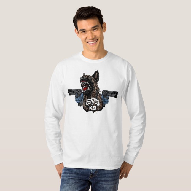 Camiseta Belga Malinois ELITE K9 GUN (Anverso completo)