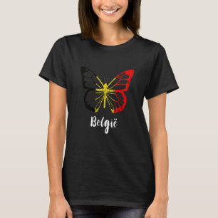 Camiseta Belga Orgullo Belga Belga Mariposa Bélgica Fl