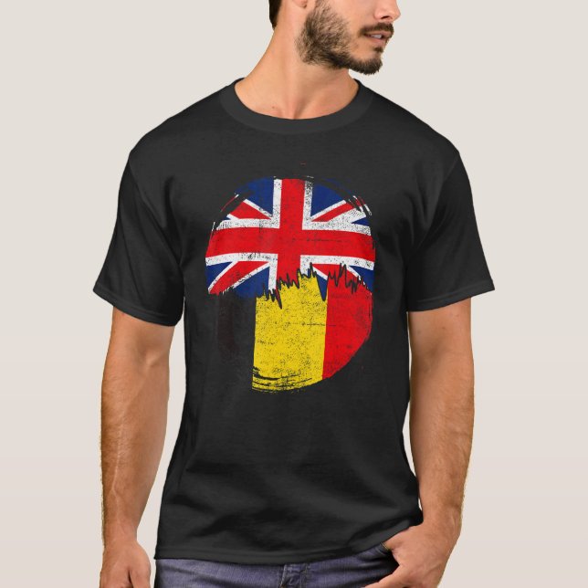 Camiseta Belgas vintage con bandera británica (Anverso)