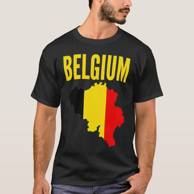 Camiseta Belgian  Belgium Country Map Flag (Anverso)