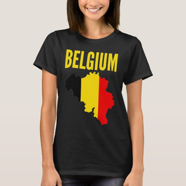 Camiseta Belgian  Belgium Country Map Flag (Anverso)