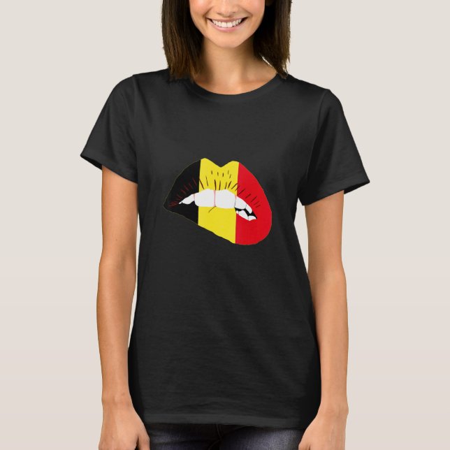 Camiseta Belgian Flag Lips Belgian Pride Belgie Belgian Roo (Anverso)
