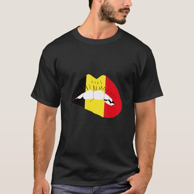 Camiseta Belgian Flag Lips Belgian Pride Belgie Belgian Roo (Anverso)