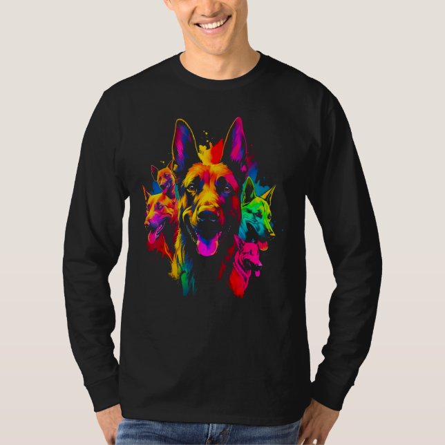Camiseta Belgian Malinois Dog Colorful (Anverso)