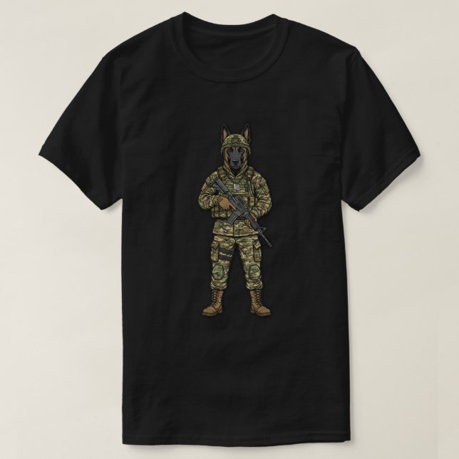 Camiseta Belgian Malinois Soldier (Diseño del anverso)