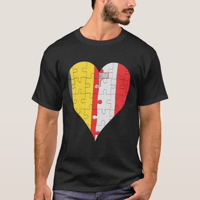 Camiseta Belgian Maltese Flag Heart (Anverso)