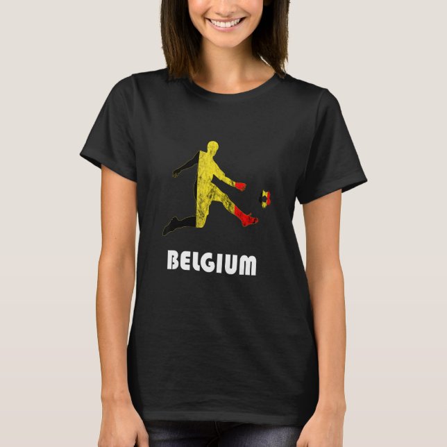 Camiseta Belgian Soccer Player Belgique Belgium Belgian Fla (Anverso)