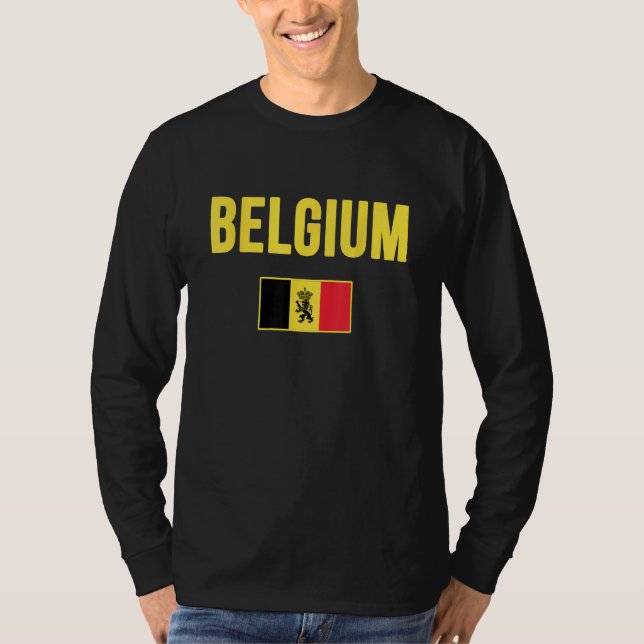 Camiseta Bélgica Bandera Belga Souvenir Belgique (Anverso)