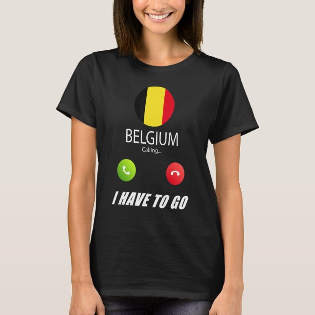 Camiseta Bélgica Bandera Souvenir Bélgica Llama A Callin (Anverso)