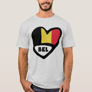 Camiseta Bélgica Código de país Bandera Corazón BEL