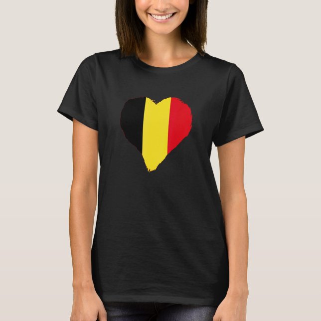 Camiseta Bélgica Corazón Bandera Belga Belga Bélgica Belga (Anverso)