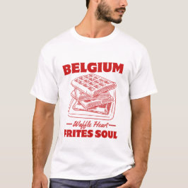 Camiseta Bélgica: Corazón de waffle, alma de frites