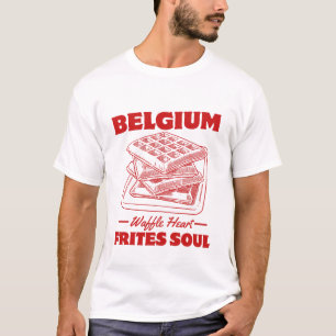 Camiseta Bélgica: Corazón de waffle, alma de frites