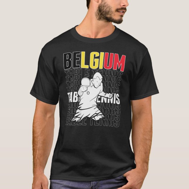 Camiseta Bélgica Mesa Tenis Soporte Ping Pong T (Anverso)