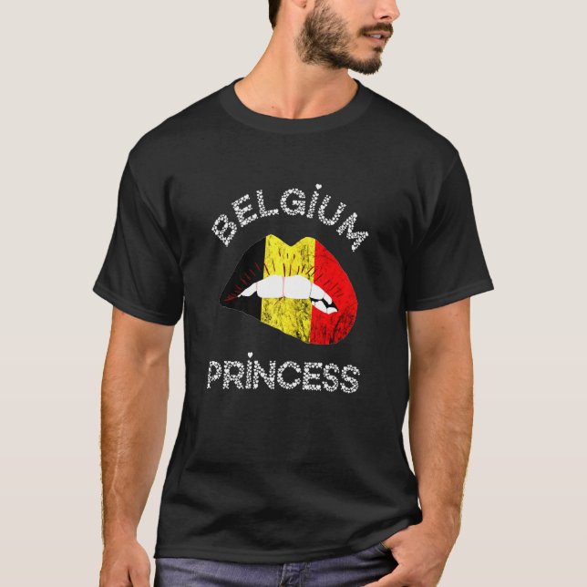 Camiseta Bélgica Princesa Belgique levanta boca Orgullo bel (Anverso)