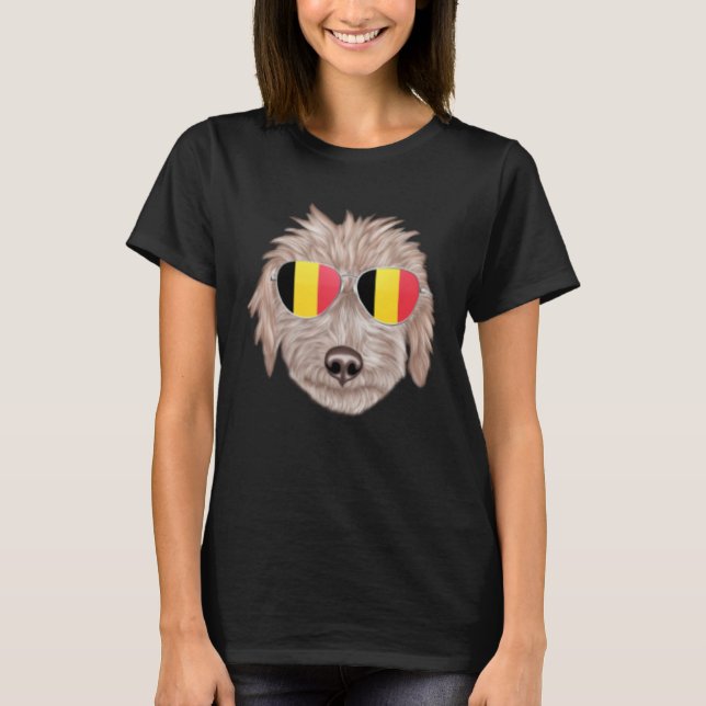 Camiseta Belgium Flag Bedlington Terrier Dog Belgium Pocket (Anverso)