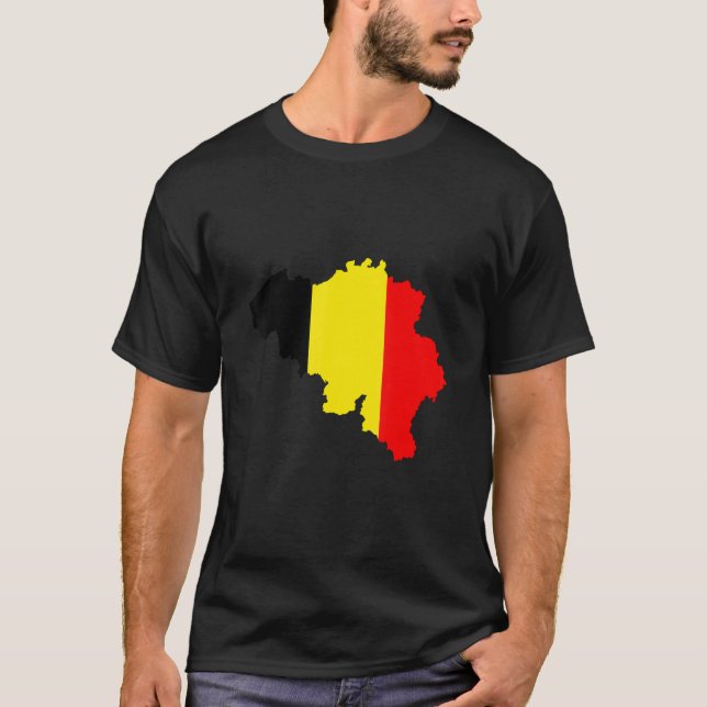 Camiseta Belgium flag in Belgium outline Belgium (Anverso)
