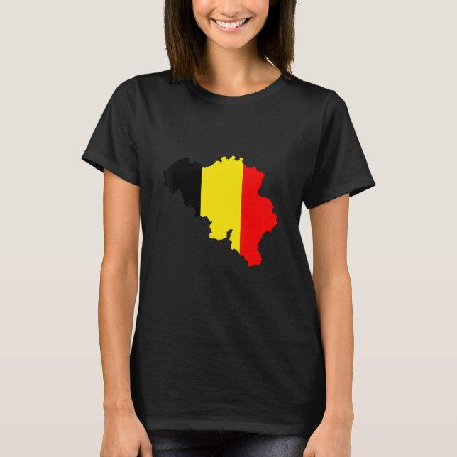 Camiseta Belgium flag in Belgium outline Belgium (Anverso)