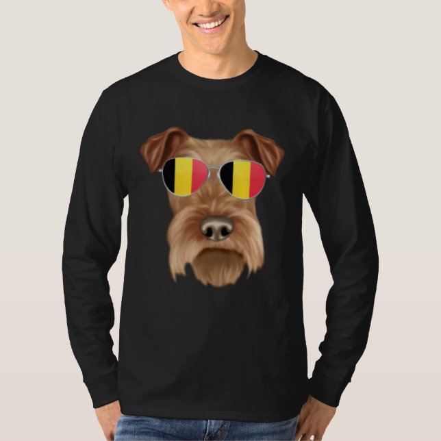 Camiseta Belgium Flag Irish Terrier Dog Belgium Pocket (Anverso)