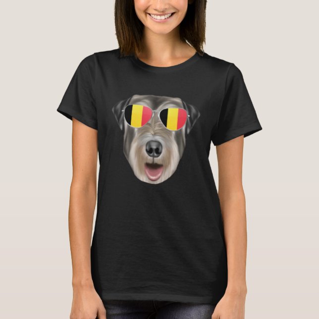 Camiseta Belgium Flag Irish Wolfhound Dog Belgium Pocket (Anverso)