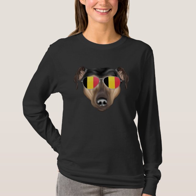 Camiseta Belgium Flag Manchester Terrier Dog Belgium Pocket (Anverso)