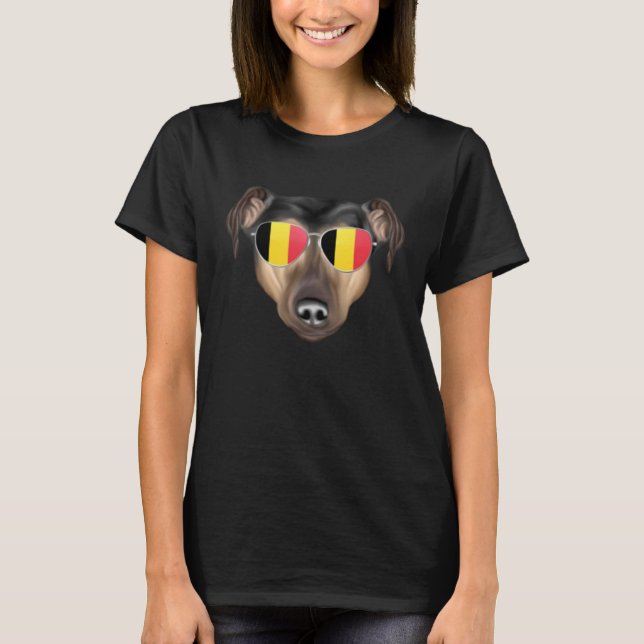 Camiseta Belgium Flag Manchester Terrier Dog Belgium Pocket (Anverso)