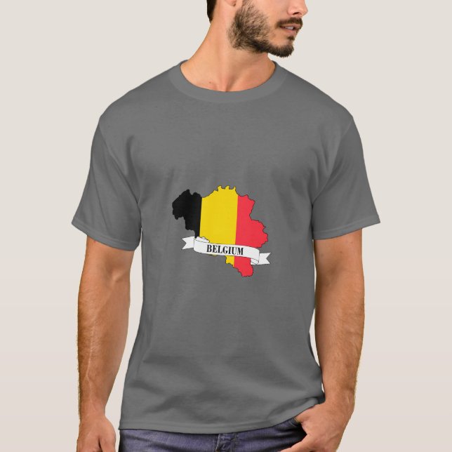 Camiseta belgium flag map (Anverso)