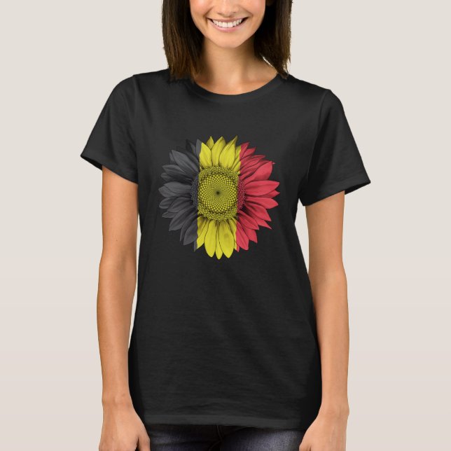 Camiseta Belgium Flag Sunflower Belgian Roots Proud Patriot (Anverso)
