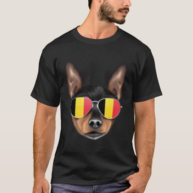 Camiseta Belgium Flag Toy Fox Terrier Dog Belgium Pocket (Anverso)