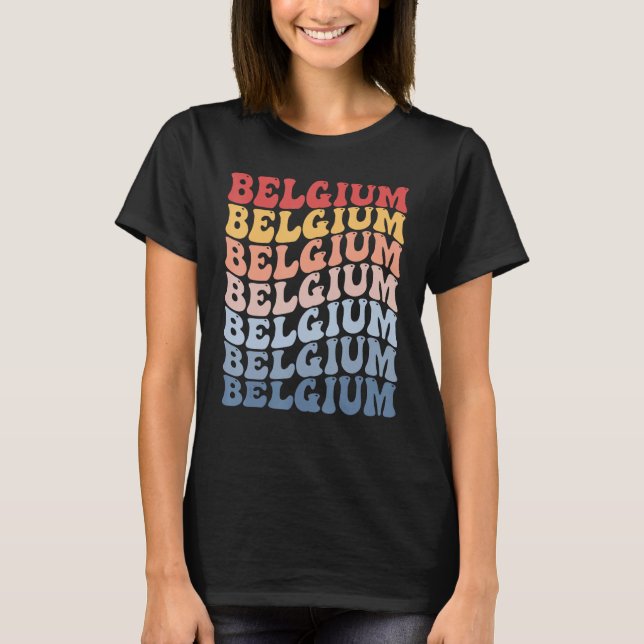 Camiseta Belgium Groovy Retro Belgian (Anverso)