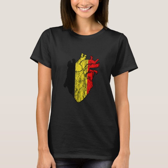 Camiseta Belgium Heart Love Veins Belgian Flag Belgique Bel (Anverso)