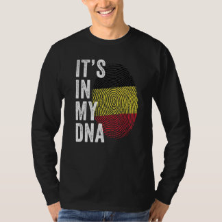 Camiseta Belgium It's In My DNA Cute Belgian Flag Fingerpri
