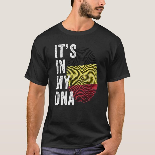 Camiseta Belgium It's In My DNA Cute Belgian Flag Fingerpri (Anverso)