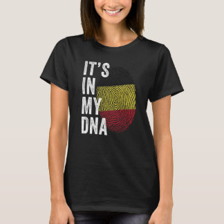 Camiseta Belgium It's In My DNA Cute Belgian Flag Fingerpri