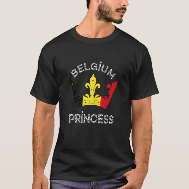 Camiseta Belgium Princess Crown Belgique Belgium Flag Belgi (Anverso)